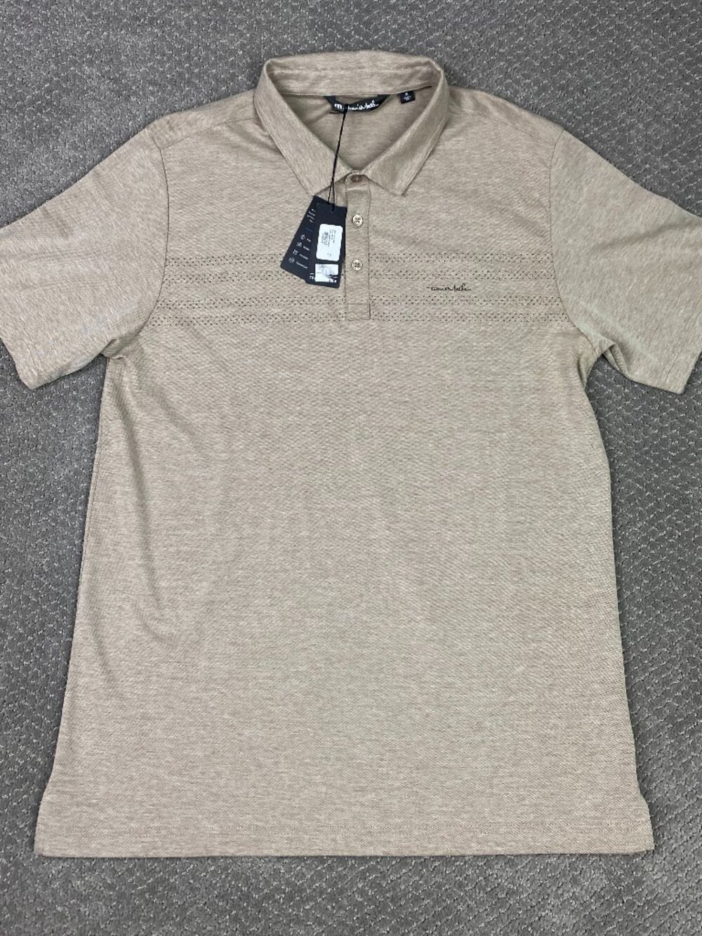 Travis Mathew Polo Shirt Mens XL Brown Heather Portabella Woodland Golf NEW